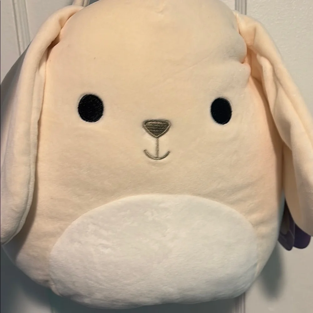 Plush Bunny Pet Toy - Cream and White